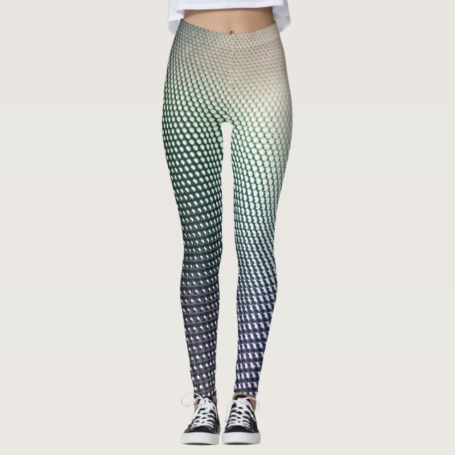 Leggings Design géométrique dégradé noir et bleu (Devant)