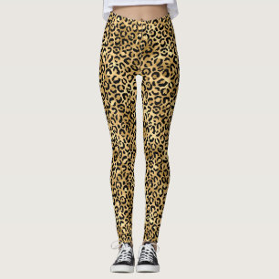 Leggings Design Leopard bleu et or 2