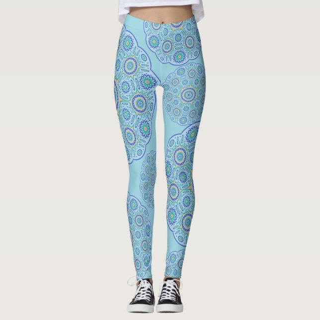 Leggings Design Mandala bleu (Devant)