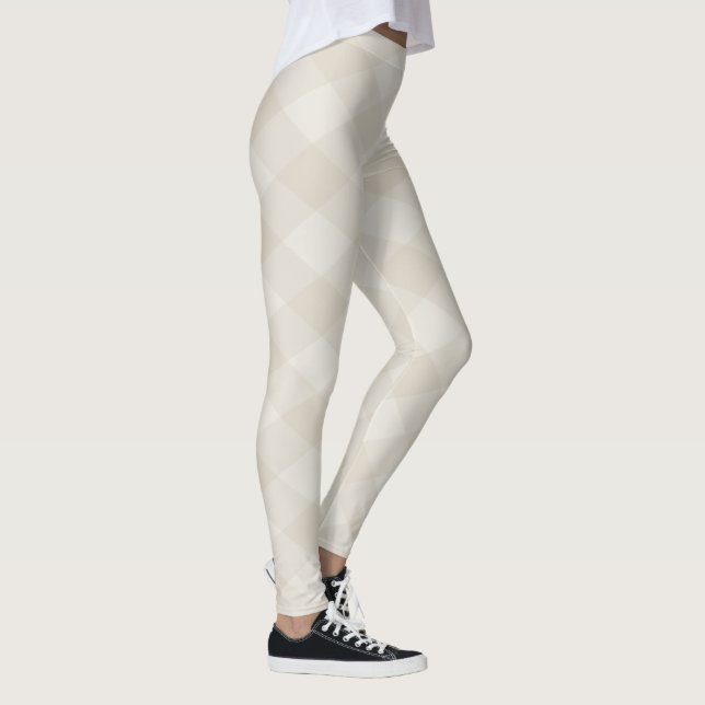 Leggings Design moderne Beige Offwhite Jacquard Motif (Droite)