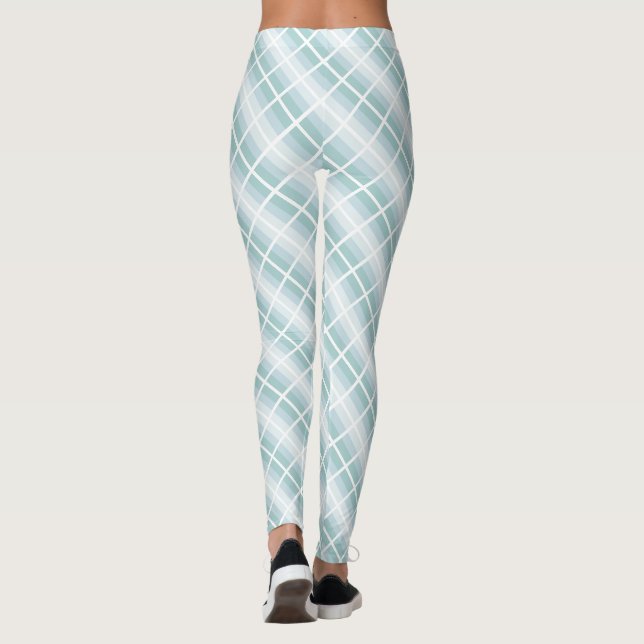 Leggings Design moderne bleu vert Modèle couleur pastel (Dos)