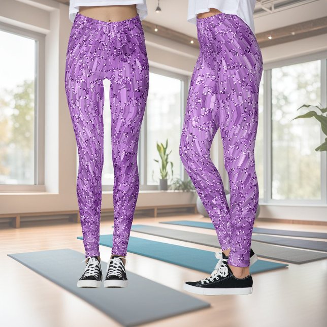 Leggings Design moderne et chic en violet avec effet paille (Créateur téléchargé)