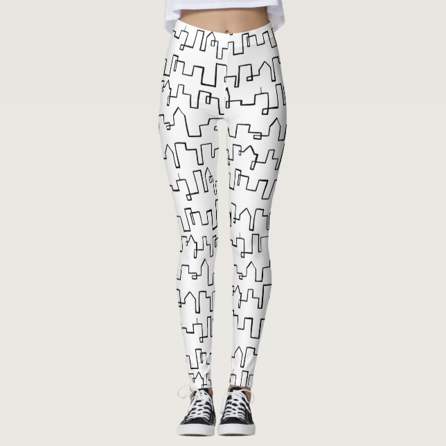 Leggings Design moderne peint Cityscape (Devant)