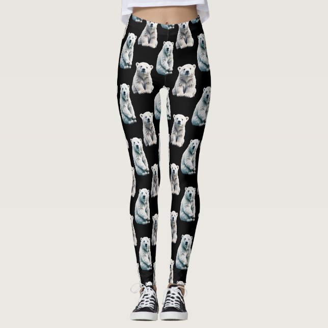 Leggings Design Motif animal de l'ours polaire (Devant)