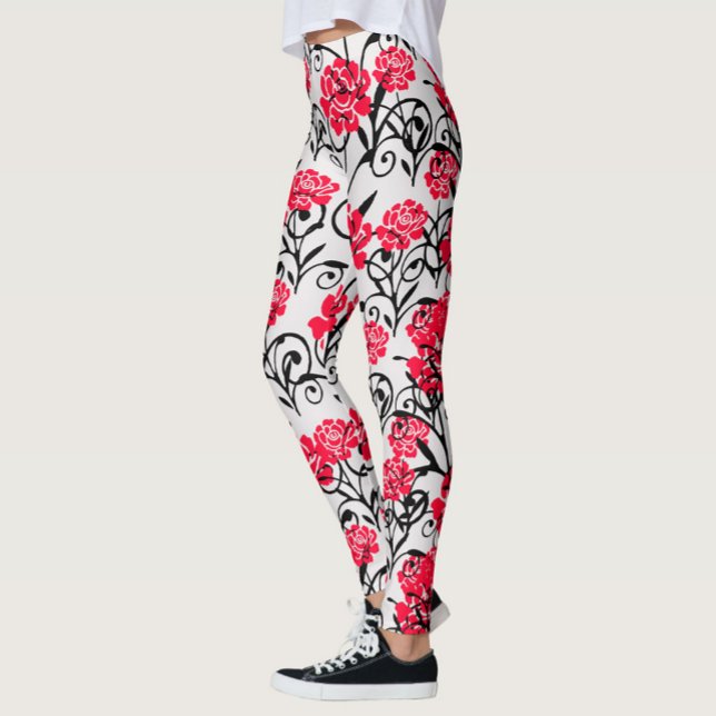 Leggings Design Motif d'illustrations de rose rouge (Créateur téléchargé)