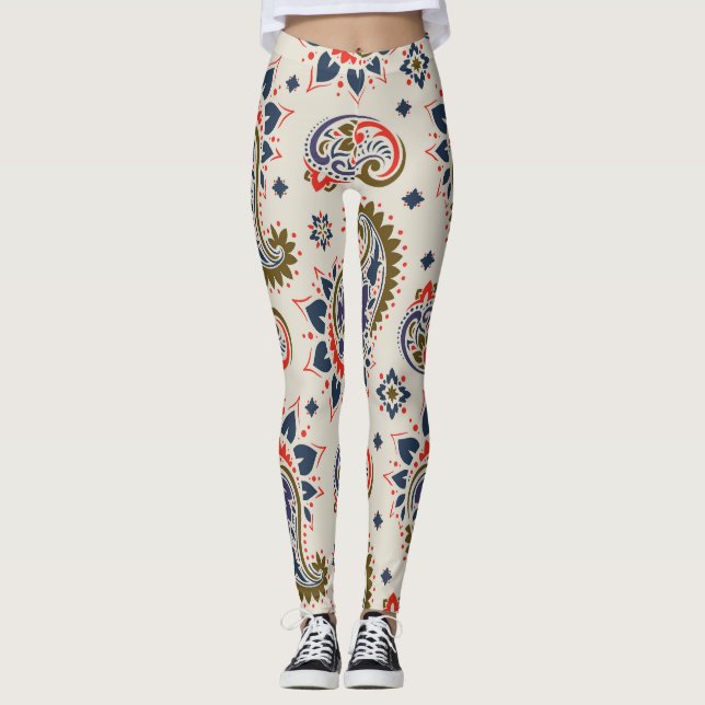 Leggings Design motif paisley classique et transparent. (Devant)