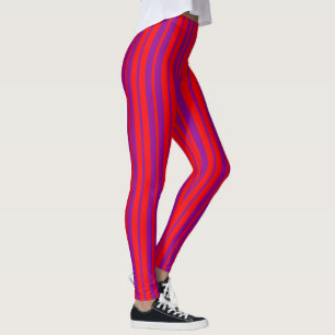 Leggings Design Motif rouge violet élégant rayures