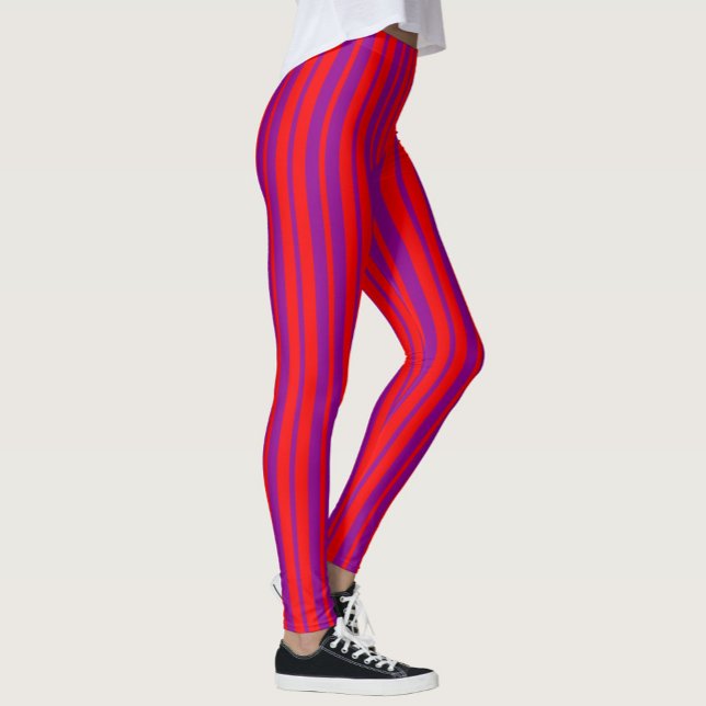Leggings Design Motif rouge violet élégant rayures (Créateur téléchargé)