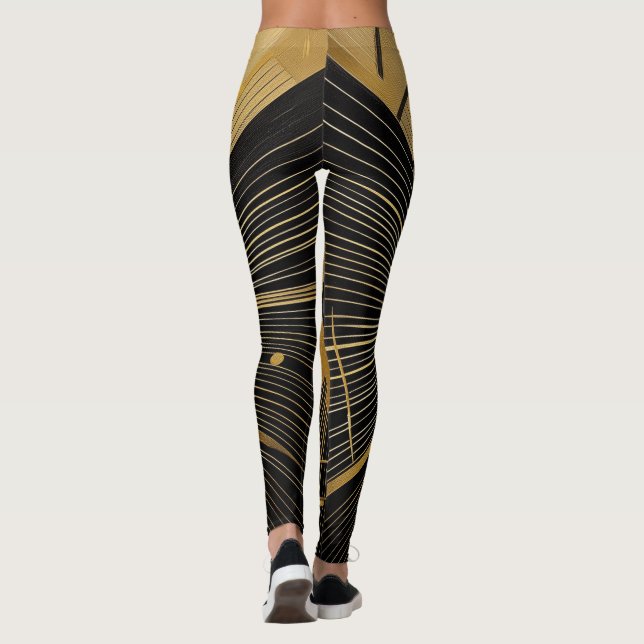 Leggings Design or et noir (Dos)