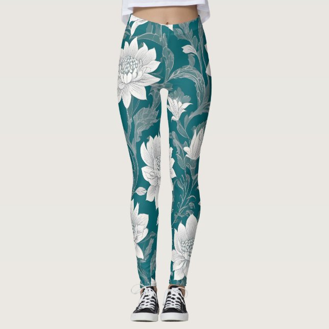 Leggings Design oriental blanc (Devant)