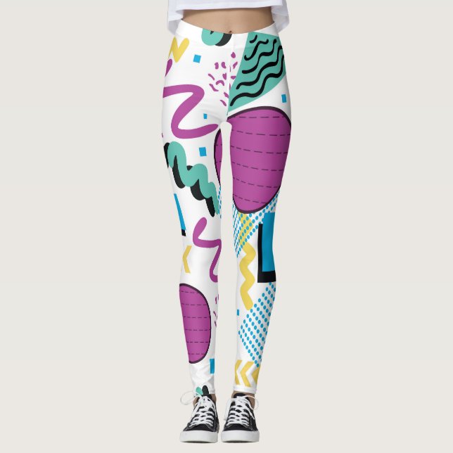 Leggings Design passionnant de Memphis Pastel (Devant)
