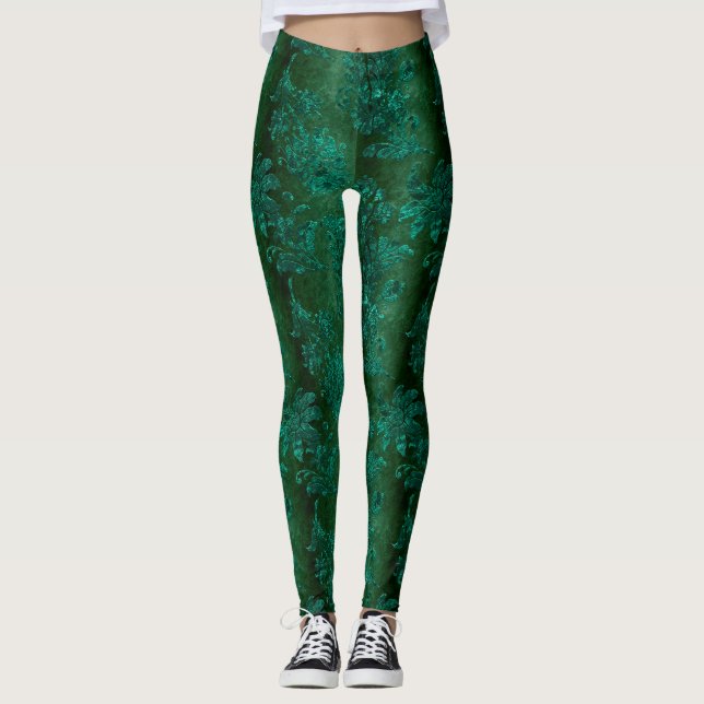 Leggings Design Turquoise Velvet Series 4 (Devant)