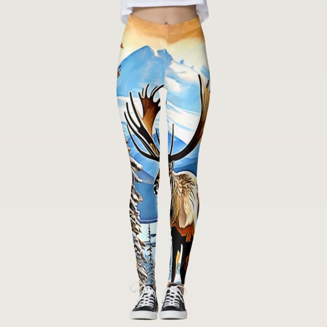 Leggings Design Winter Elk Majesty (Devant)