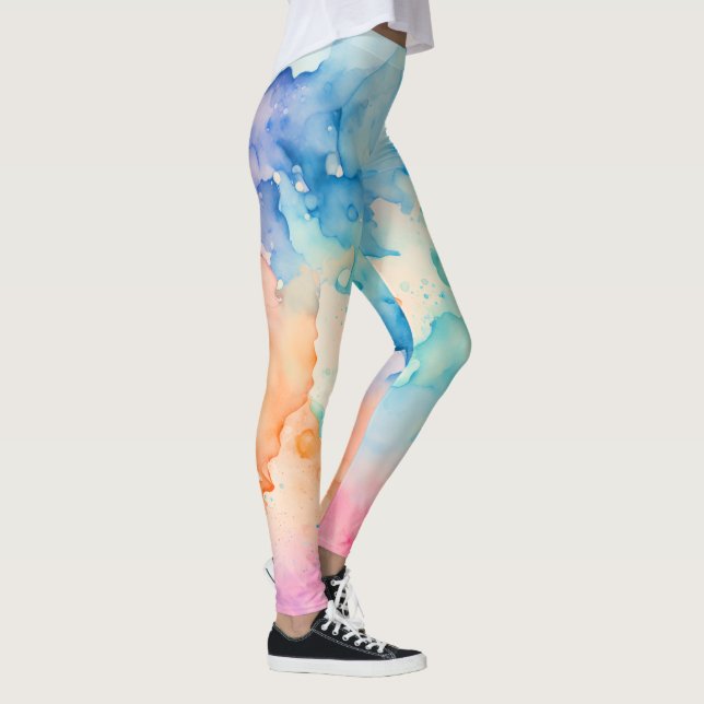 Leggings Designer Éclaboussure Aquarelle (Droite)