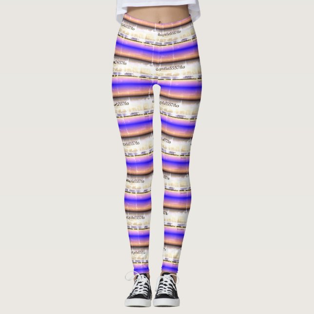 Leggings Dessin abstrait MODERNE bleu-brun-clair (Devant)