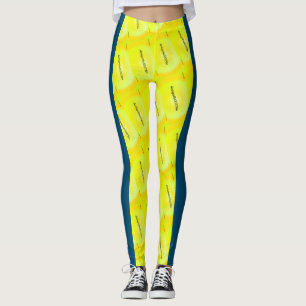 Leggings Dessin abstrait MODERNE - bleu noir jaune