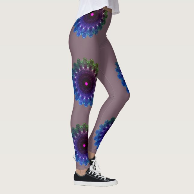 Leggings Dessin abstrait MODERNE en couleur : #7D616C-bleu- (Droite)