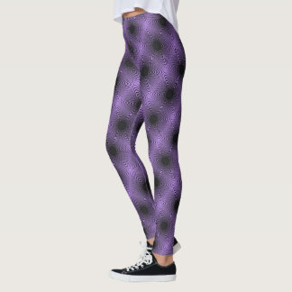 Leggings Dessin abstrait MODERNE en mosaïque noire-violet