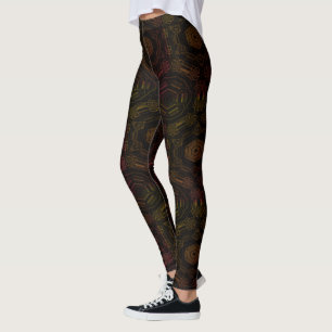 Leggings Dessin abstrait MODERNE en noir et en mosaïque