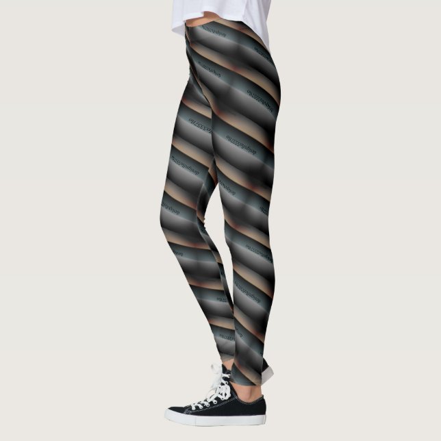Leggings Dessin abstrait MODERNE en noir gris clair (Gauche)