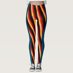 Leggings Dessin abstrait MODERNE en rouge bleu noir jaune