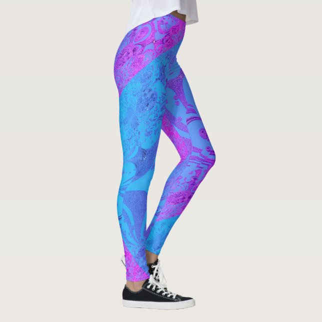 Leggings Dessin abstrait MODERNE rose-bleu-clair (Droite)