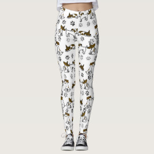 Leggings dessin animé chien blanc