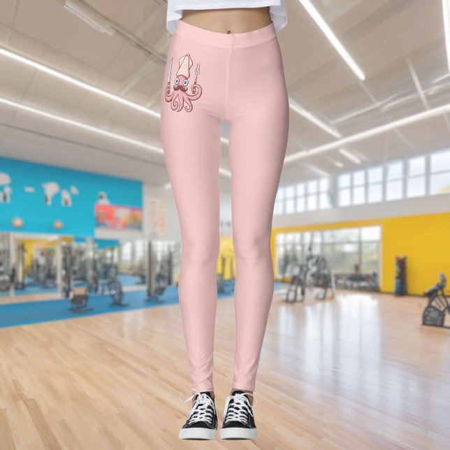Leggings Dessin animé de chef calamar (Créateur téléchargé)