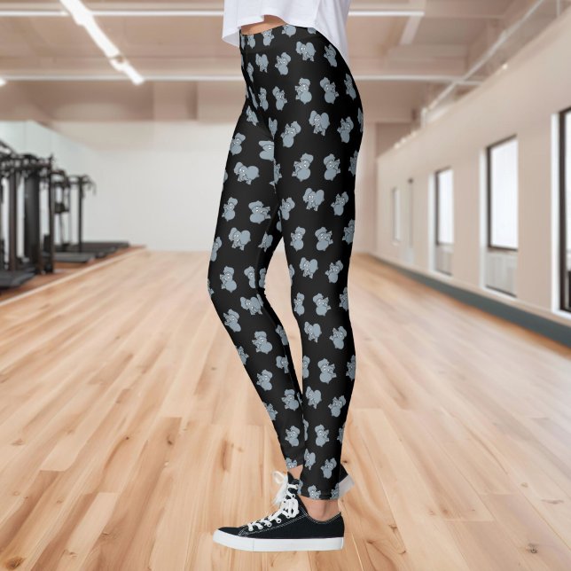 Leggings dessin animé éléphant gris (Créateur téléchargé)