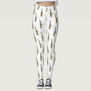 Leggings dessin animé saxophone