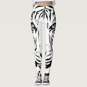 Leggings Dessin blanc sur tigre