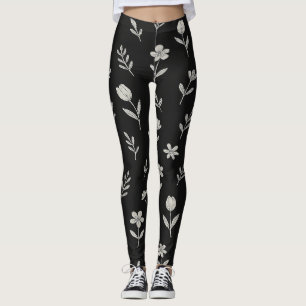 Leggings Dessin Bohème Noir et Blanc