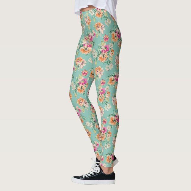 Leggings Dessin brillant Motif floral (Gauche)