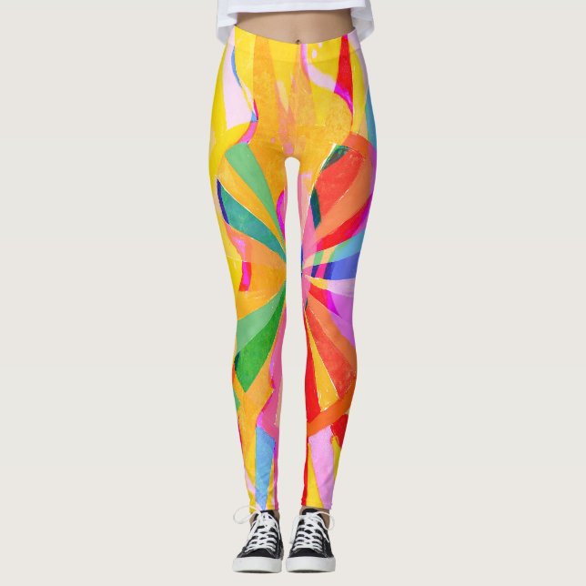 Leggings dessin créatif Abstrait, arrière - plan coloré. (Devant)