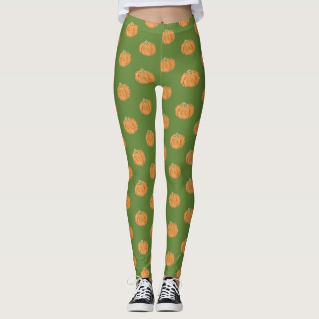 Leggings Dessin de citrouille (Devant)