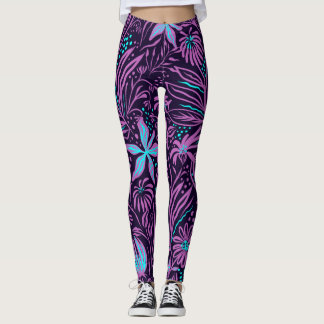 Leggings Dessin de feuilles motifs