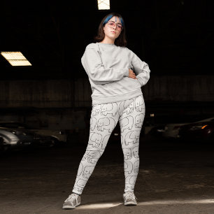 Leggings Dessin des éléphants