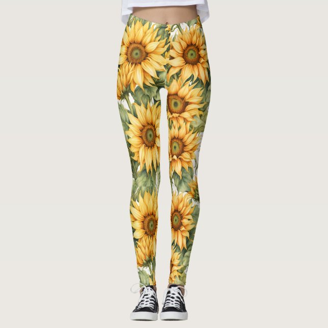 Leggings Dessin des tournesols (Devant)