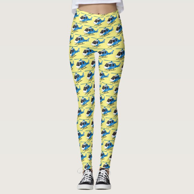 Leggings Dessin d'hélicoptère du service de police mignon (Devant)