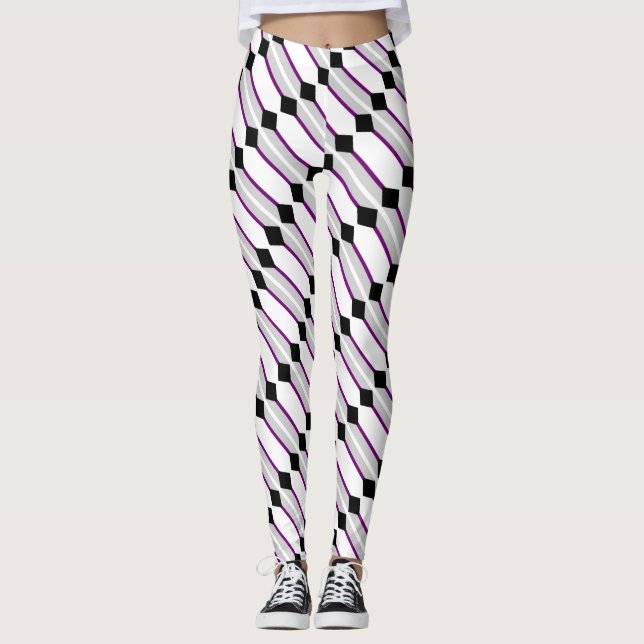 Leggings Dessin du drapeau de la fierté asexuée par EelKat  (Devant)