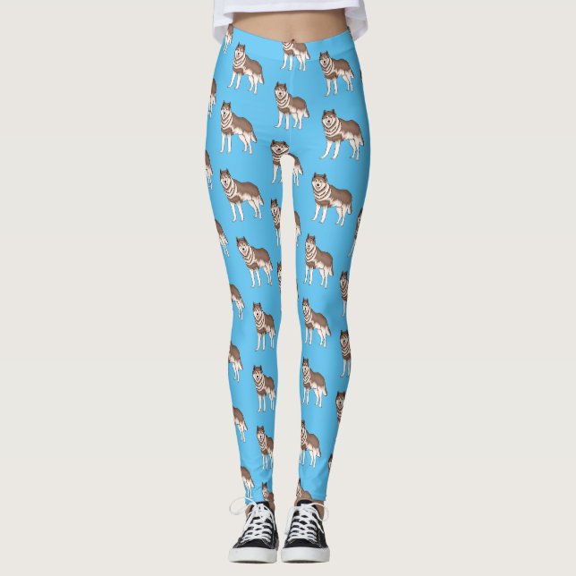 Leggings dessin humoristique sibérien husky (Devant)