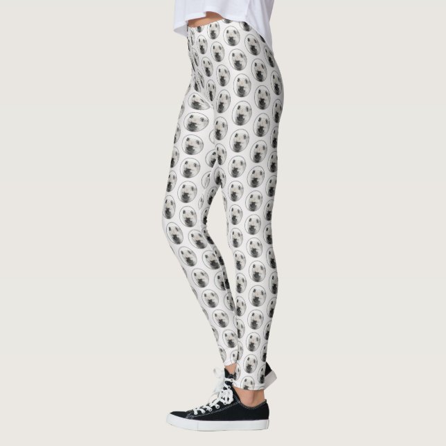 Leggings Dessin Keeshond Chiot - Joli dessin original Chien (Gauche)