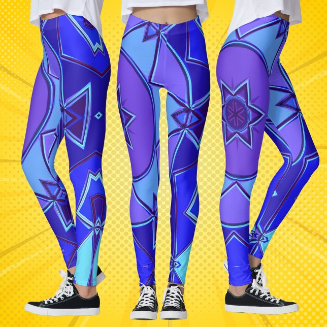 Leggings Dessin Mandala bleu et violet (Créateur téléchargé)