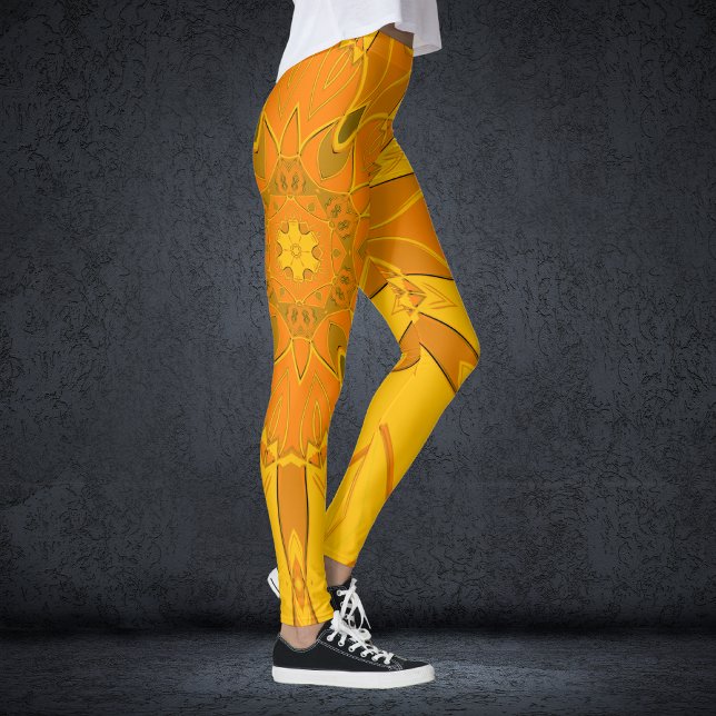 Leggings Dessin Mandala Fleur Jaune (Créateur téléchargé)