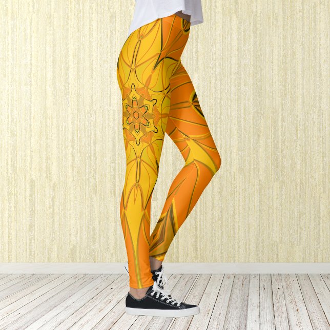 Leggings Dessin Mandala Fleur Jaune (Créateur téléchargé)