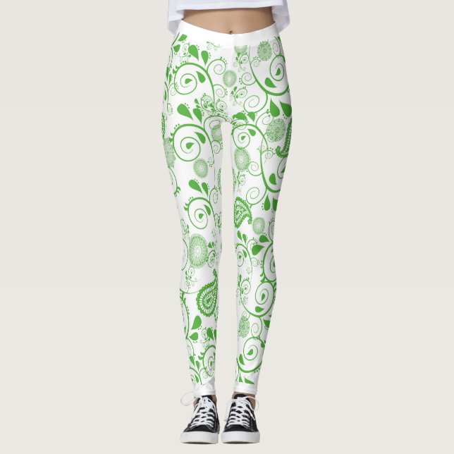 Leggings Dessin Vert (Devant)