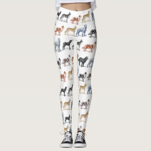 Leggings Dessin vintage de marcheur de chien des chiens de