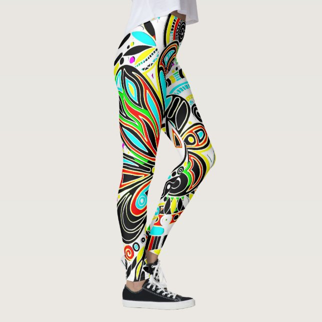 Leggings Dessiner l'art fantastique - Fleurs abstraites 3 (Droite)