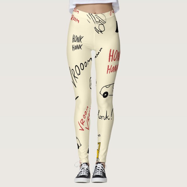 Leggings Dessins de voiture sans couture : Feuille enfant (Devant)