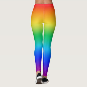 Leggings Dessus rouge arc-en-ciel, fond pourpre